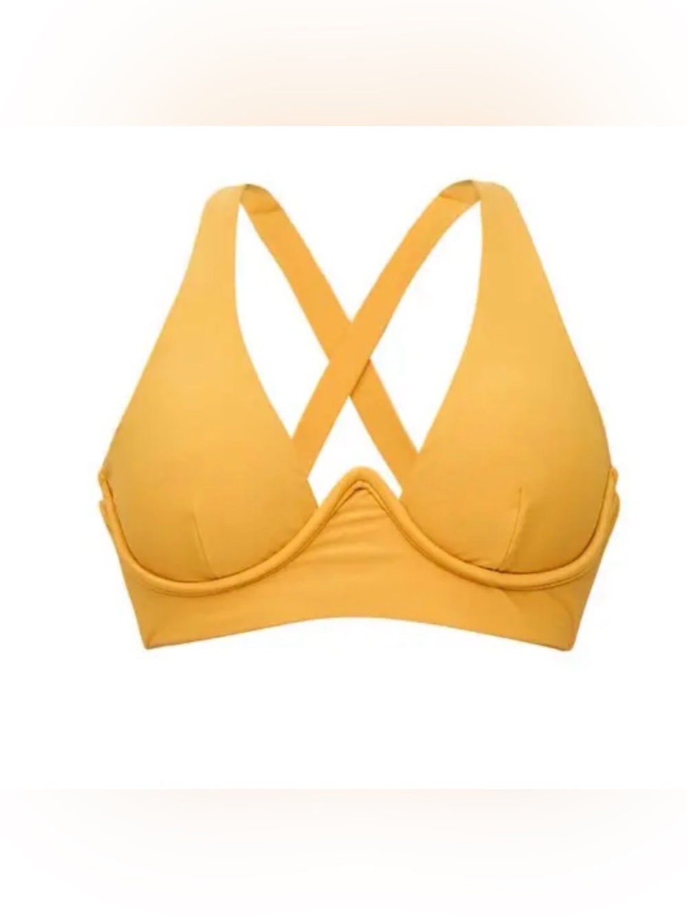 NWT Andrea Iyamah Kasa Mustard Cross-Back Bikini Top